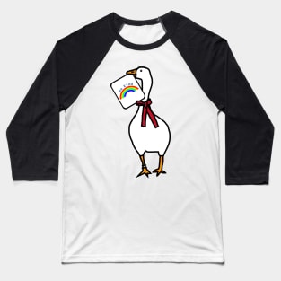 Gamer Goose Says Be Kind with Rainbow Baseball T-Shirt